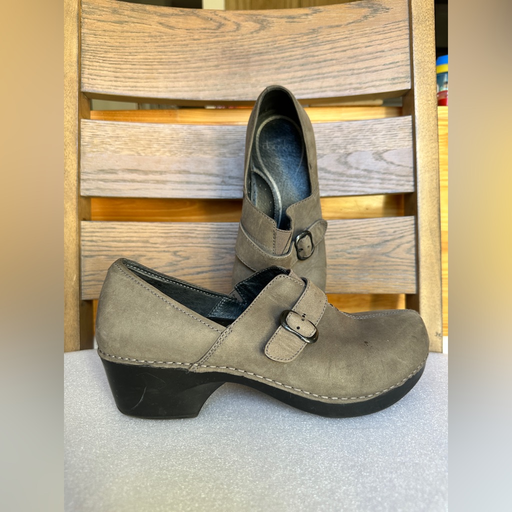 Dansko Gray Buckle Clogs Size 41